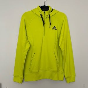 Adidas Climalite Quarter Zip Athletic Active Hooded Longsleeve Mens Size M